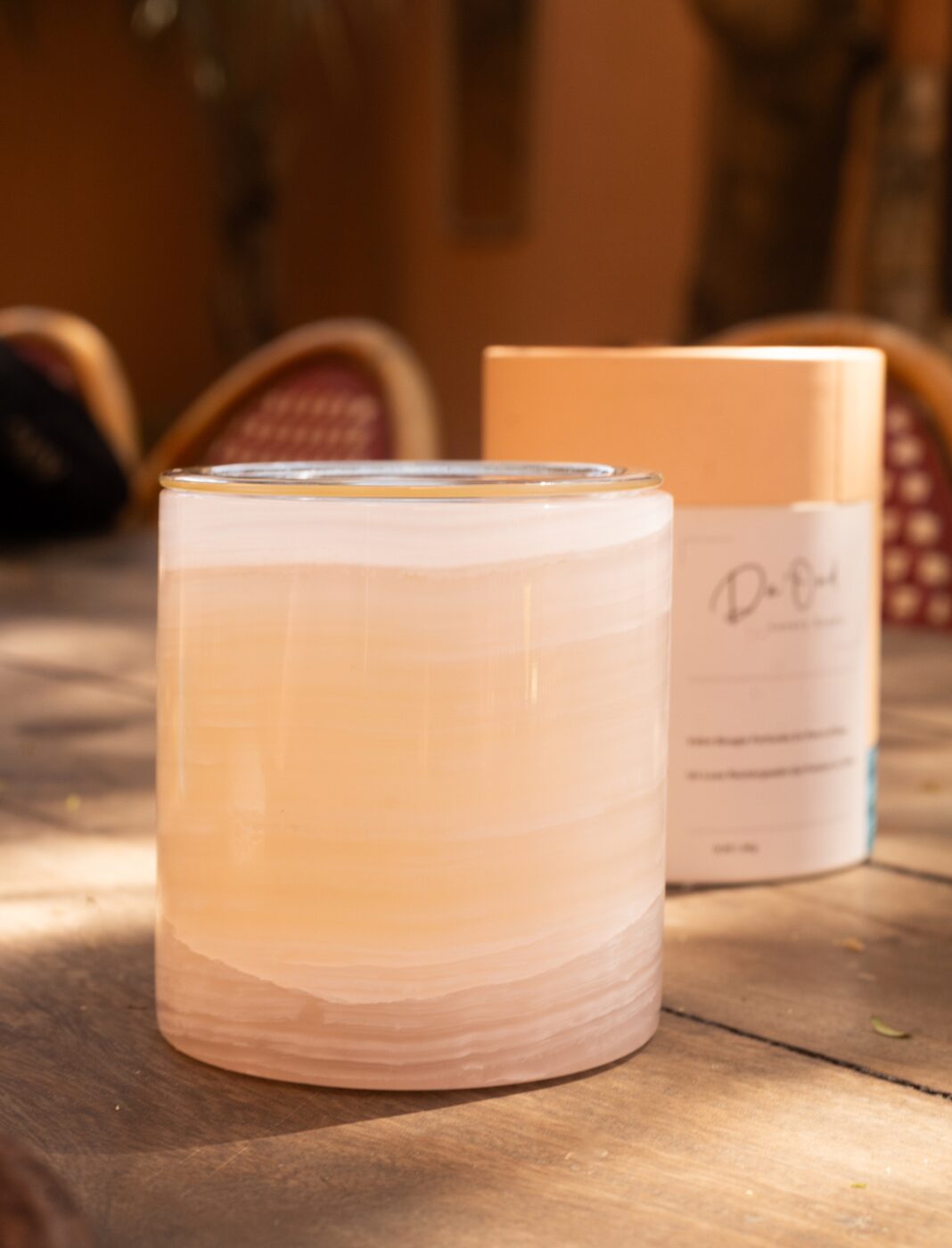 Bougie Pierre Onyx Rose